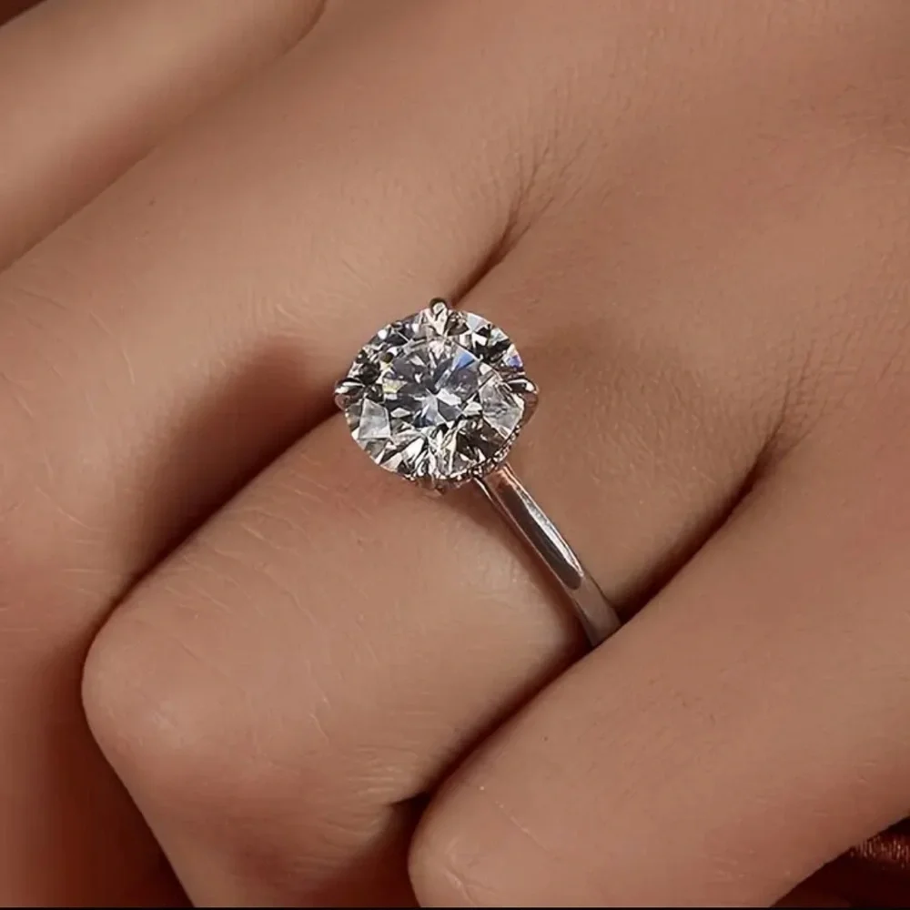 S925 Sterling Silver 2CT CZ Solitaire Ring - Size 6 - NWT